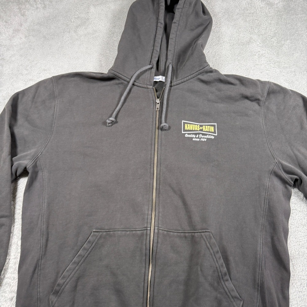 Kanvas by Katin Hoodie Mens Large Charcoal Gray Back Graphic Full Zip Beach - Picture 4 of 9